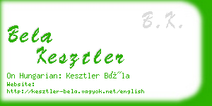 bela kesztler business card